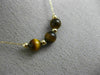 ESTATE AAA TIGER EYE 14K YELLOW GOLD CLASSIC FLEXIBLE BEADED FUN NECKLACE #26207