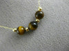 ESTATE AAA TIGER EYE 14K YELLOW GOLD CLASSIC FLEXIBLE BEADED FUN NECKLACE #26207