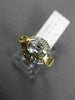 .92CT DIAMOND & AAA OVAL AQUAMARINE 14KT YELLOW GOLD SEMI BEZEL ENGAGEMENT RING