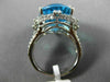 EXTRA LARGE 16.75CT DIAMOND & AAA OVAL BLUE TOPAZ 14KT WHITE GOLD HALO FUN RING