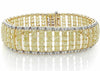 LARGE 29.64CT WHITE & FANCY YELLOW DIAMOND 18K 2 TONE GOLD 3 ROW TENNIS BRACELET