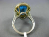 EXTRA LARGE 16.72CT DIAMOND & AAA OVAL BLUE TOPAZ 14KT 2 TONE GOLD 3D HALO RING