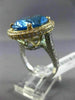 EXTRA LARGE 16.72CT DIAMOND & AAA OVAL BLUE TOPAZ 14KT 2 TONE GOLD 3D HALO RING