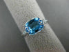 2.16CT DIAMOND & AAA BLUE TOPAZ 14KT WHITE GOLD DOUBLE HEART FILIGREE LOVE RING