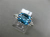 2.16CT DIAMOND & AAA BLUE TOPAZ 14KT WHITE GOLD DOUBLE HEART FILIGREE LOVE RING