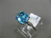 2.16CT DIAMOND & AAA BLUE TOPAZ 14KT WHITE GOLD DOUBLE HEART FILIGREE LOVE RING