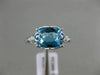 2.16CT DIAMOND & AAA BLUE TOPAZ 14KT WHITE GOLD DOUBLE HEART FILIGREE LOVE RING