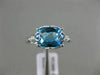 2.16CT DIAMOND & AAA BLUE TOPAZ 14KT WHITE GOLD DOUBLE HEART FILIGREE LOVE RING