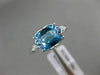 2.16CT DIAMOND & AAA BLUE TOPAZ 14KT WHITE GOLD DOUBLE HEART FILIGREE LOVE RING