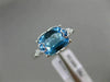 2.16CT DIAMOND & AAA BLUE TOPAZ 14KT WHITE GOLD DOUBLE HEART FILIGREE LOVE RING