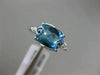 2.16CT DIAMOND & AAA BLUE TOPAZ 14KT WHITE GOLD DOUBLE HEART FILIGREE LOVE RING