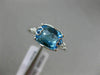 2.16CT DIAMOND & AAA BLUE TOPAZ 14KT WHITE GOLD DOUBLE HEART FILIGREE LOVE RING