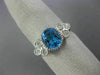 2.20CT DIAMOND & AAA OVAL BLUE TOPAZ 14KT WHITE GOLD 3D FILIGREE ENGAGEMENT RING