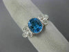 2.20CT DIAMOND & AAA OVAL BLUE TOPAZ 14KT WHITE GOLD 3D FILIGREE ENGAGEMENT RING