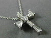 ESTATE .55CT TRILLION & BAGUETTE DIAMOND 14KT WHITE GOLD 3D CROSS PENDANT #25911