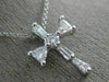 ESTATE .55CT TRILLION & BAGUETTE DIAMOND 14KT WHITE GOLD 3D CROSS PENDANT #25911