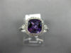 1.59CT DIAMOND & AAA AMETHYST 14KT WHITE GOLD 3D SQUARE CLASSIC ENGAGEMENT RING