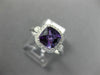 1.59CT DIAMOND & AAA AMETHYST 14KT WHITE GOLD 3D SQUARE CLASSIC ENGAGEMENT RING