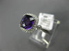 1.59CT DIAMOND & AAA AMETHYST 14KT WHITE GOLD 3D SQUARE CLASSIC ENGAGEMENT RING