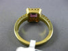 1.58CT DIAMOND & AAA SQUARE PINK TOPAZ 18KT YELLOW GOLD 3D HALO ENGAGEMENT RING