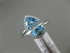 1.73CT DIAMOND & AAA BLUE TOPAZ 14K WHITE GOLD 3D TRILLION HALO CRISS CROSS RING