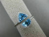 1.73CT DIAMOND & AAA BLUE TOPAZ 14K WHITE GOLD 3D TRILLION HALO CRISS CROSS RING