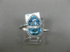 1.73CT DIAMOND & AAA BLUE TOPAZ 14K WHITE GOLD 3D TRILLION HALO CRISS CROSS RING