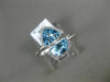 1.73CT DIAMOND & AAA BLUE TOPAZ 14K WHITE GOLD 3D TRILLION HALO CRISS CROSS RING