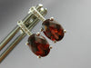 ESTATE 2.01CT DIAMOND & AAA GARNET 14KT WHITE GOLD 3D OVAL HALO STUD EARRINGS