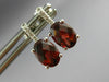 ESTATE 2.01CT DIAMOND & AAA GARNET 14KT WHITE GOLD 3D OVAL HALO STUD EARRINGS