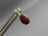 ESTATE 2.01CT DIAMOND & AAA GARNET 14KT WHITE GOLD 3D OVAL HALO STUD EARRINGS