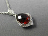 1.74CT DIAMOND & AAA GARNET 14K WHITE GOLD TEAR DROP FILIGREE MILGRAIN PENDANT