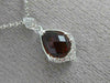 1.74CT DIAMOND & AAA GARNET 14K WHITE GOLD TEAR DROP FILIGREE MILGRAIN PENDANT