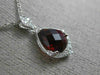 1.74CT DIAMOND & AAA GARNET 14K WHITE GOLD TEAR DROP FILIGREE MILGRAIN PENDANT