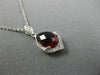 1.74CT DIAMOND & AAA GARNET 14K WHITE GOLD TEAR DROP FILIGREE MILGRAIN PENDANT
