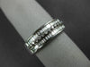 WIDE .46CT DIAMOND 18K WHITE GOLD 3D ROUND & BAGUETTE 3 ROW 6MM ANNIVERSARY RING
