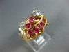 ANTIQUE WIDE .70CT OLD MINE DIAMOND & AAA RUBY 14KT WHITE & ROSE GOLD RING #1652