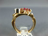 ANTIQUE WIDE .70CT OLD MINE DIAMOND & AAA RUBY 14KT WHITE & ROSE GOLD RING #1652