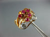 ANTIQUE WIDE .70CT OLD MINE DIAMOND & AAA RUBY 14KT WHITE & ROSE GOLD RING #1652