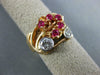 ANTIQUE WIDE .70CT OLD MINE DIAMOND & AAA RUBY 14KT WHITE & ROSE GOLD RING #1652