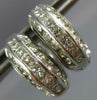 ESTATE WIDE 1.30CT DIAMOND 14K WHITE GOLD CLASSIC MULTI ROW HUGGIE EARRINGS #679