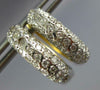 ANTIQUE WIDE .97CT DIAMOND 14KT WHITE & YELLOW GOLD ETOILE HUGGIE EARRINGS #1064