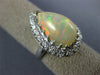 ANTIQUE LARGE 2.75CT DIAMOND & AAA OPAL 14KT WHITE GOLD 3D PEAR SHAPE RING #1049
