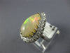ANTIQUE LARGE 2.75CT DIAMOND & AAA OPAL 14KT WHITE GOLD 3D PEAR SHAPE RING #1049