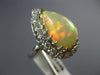 ANTIQUE LARGE 2.75CT DIAMOND & AAA OPAL 14KT WHITE GOLD 3D PEAR SHAPE RING #1049