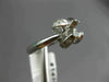 ANTIQUE DIAMOND 14K WHITE GOLD 3D ROUND FLOWER SEMI MOUNT ENGAGEMENT RING #14766