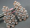 ESTATE LARGE 6.22CT WHITE & PINK DIAMOND 18KT WHITE & ROSE GOLD HANGING EARRINGS