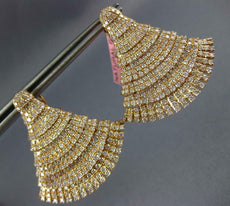 ESTATE LARGE 4.76CT PINK DIAMOND 18KT ROSE GOLD TRIANGULAR MULTI LAYER EARRINGS