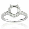0.60CT DIAMOND 14KT WHITE GOLD 3D 4 PRONG HALO SEMI MOUNT ENGAGEMENT RING