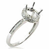 0.60CT DIAMOND 14KT WHITE GOLD 3D 4 PRONG HALO SEMI MOUNT ENGAGEMENT RING